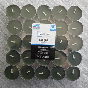 150 Alpine Forest Mainstays Tea Light Candles 3 Packs of 50 New